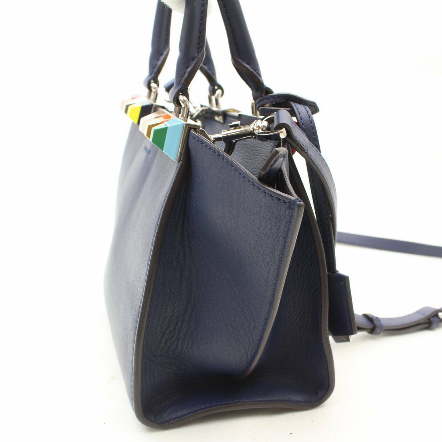 Fendi Hand Bag Mini 3 Jours Blue Leather (SHC1- )