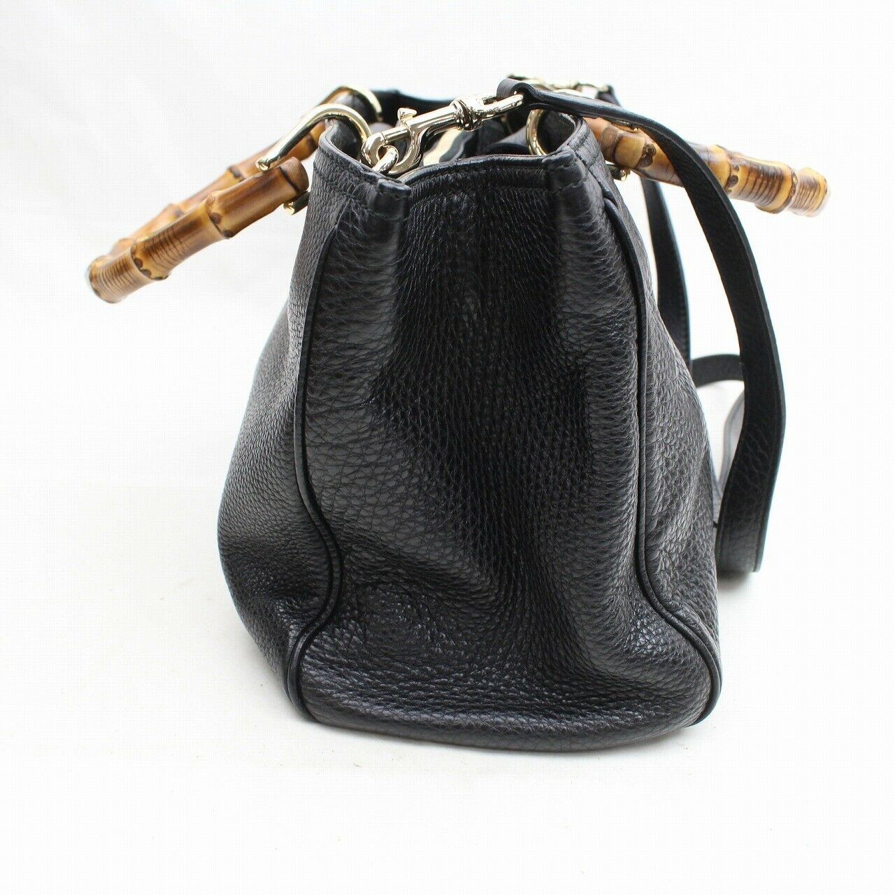 Gucci White Leather Canvas Tote Style 2