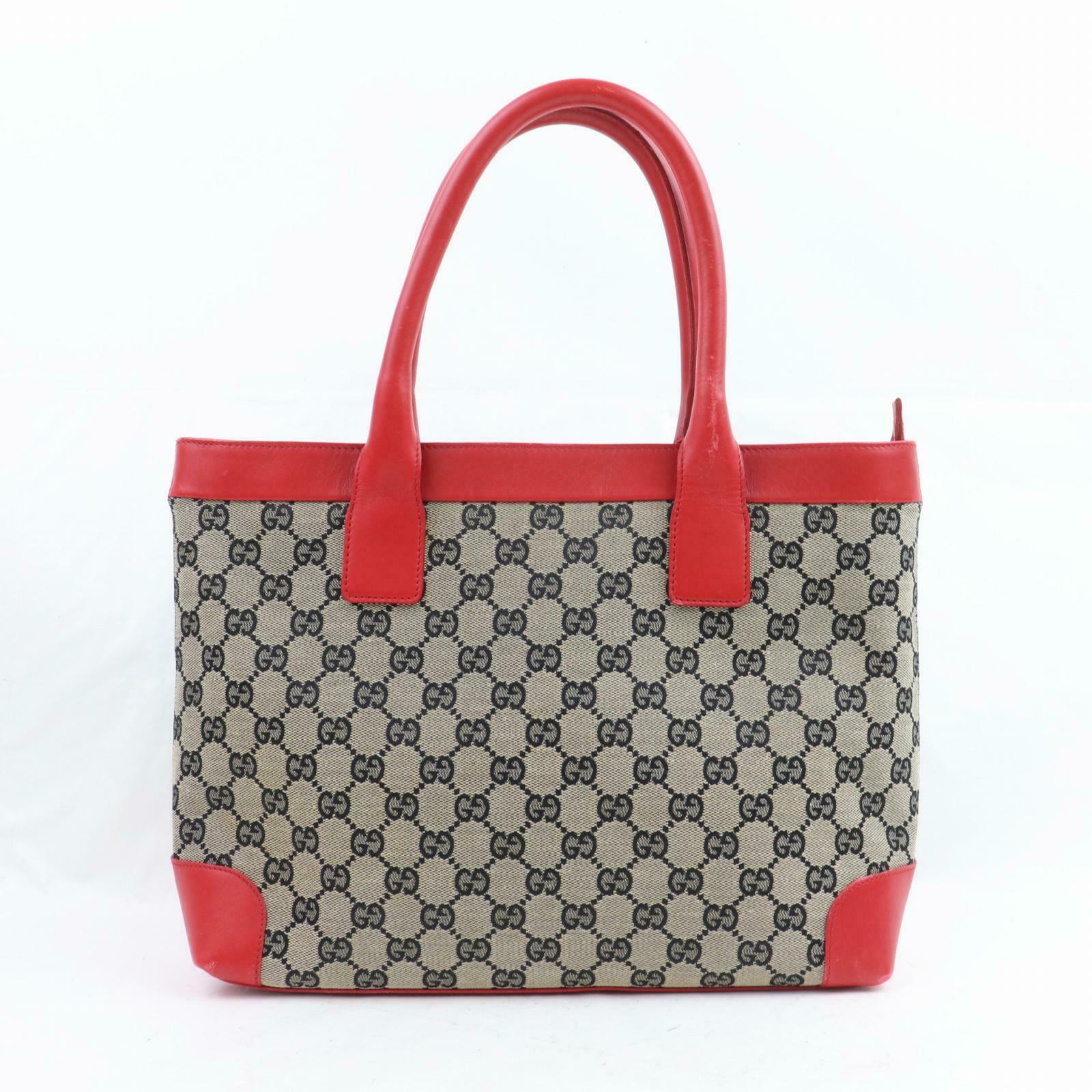 Gucci Red Canvas Tote Style 3