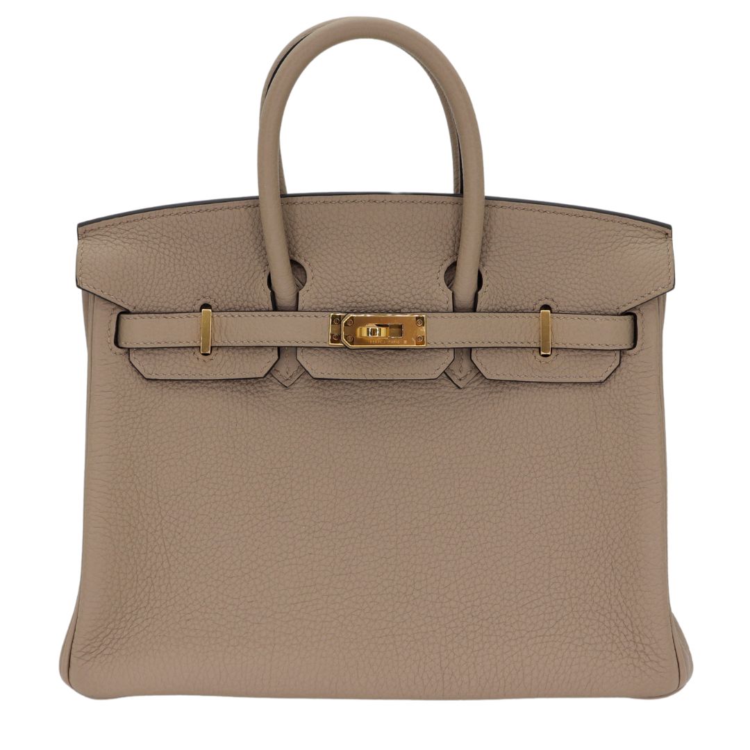 Hermes25cm Birkin Gris Tourterelle Togo Leather Gold Hardware