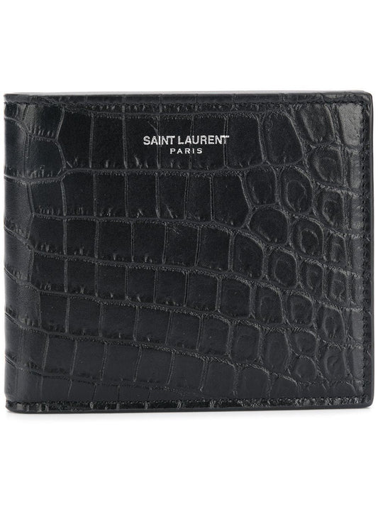 Luxury Saint Laurent Trending 2026 Men's Ysl Pfu(128Y)Saint Cocco Print in Nero/Nero | 396307DZEDE1000
