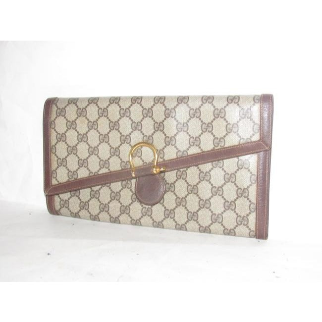 Gucci Envelope Lou Leather Canvas Clutch