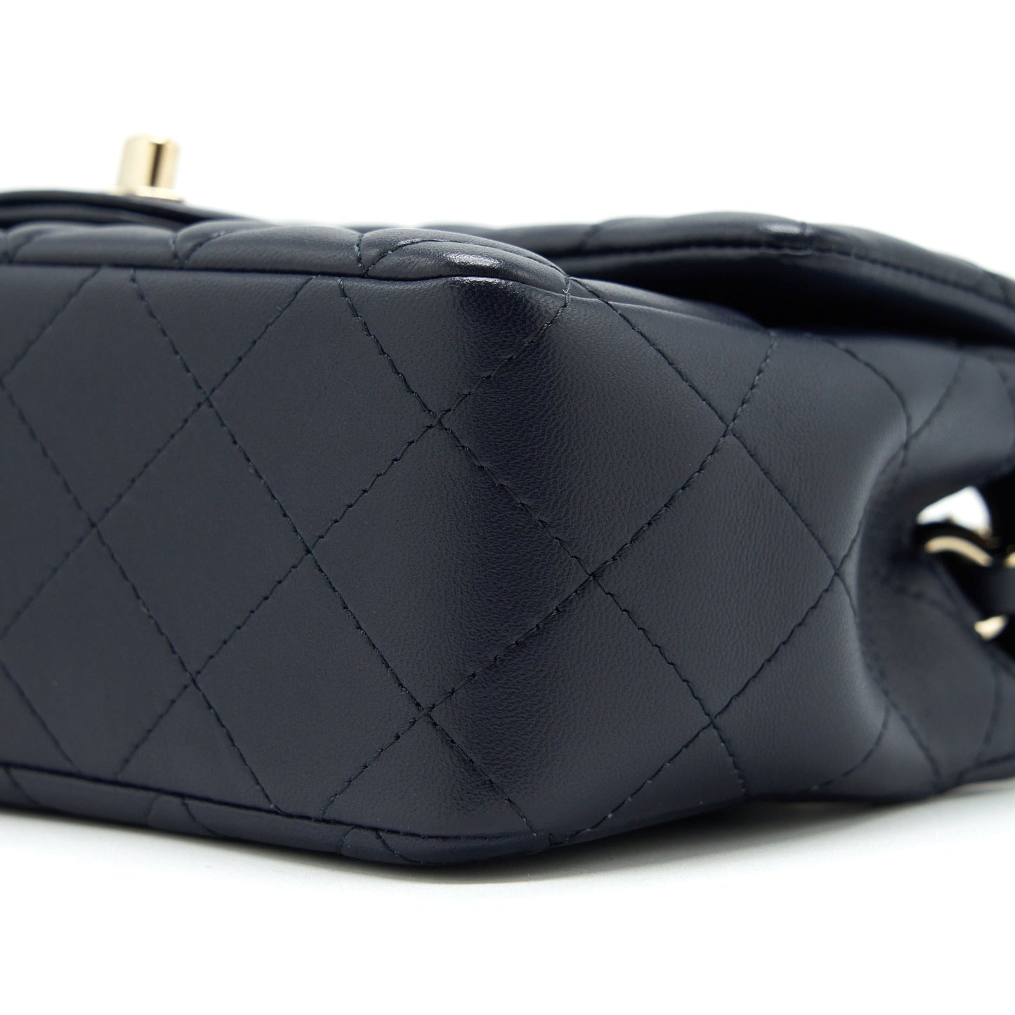 Chanel Mini Rectangular Flap Bag Lambskin Navy L