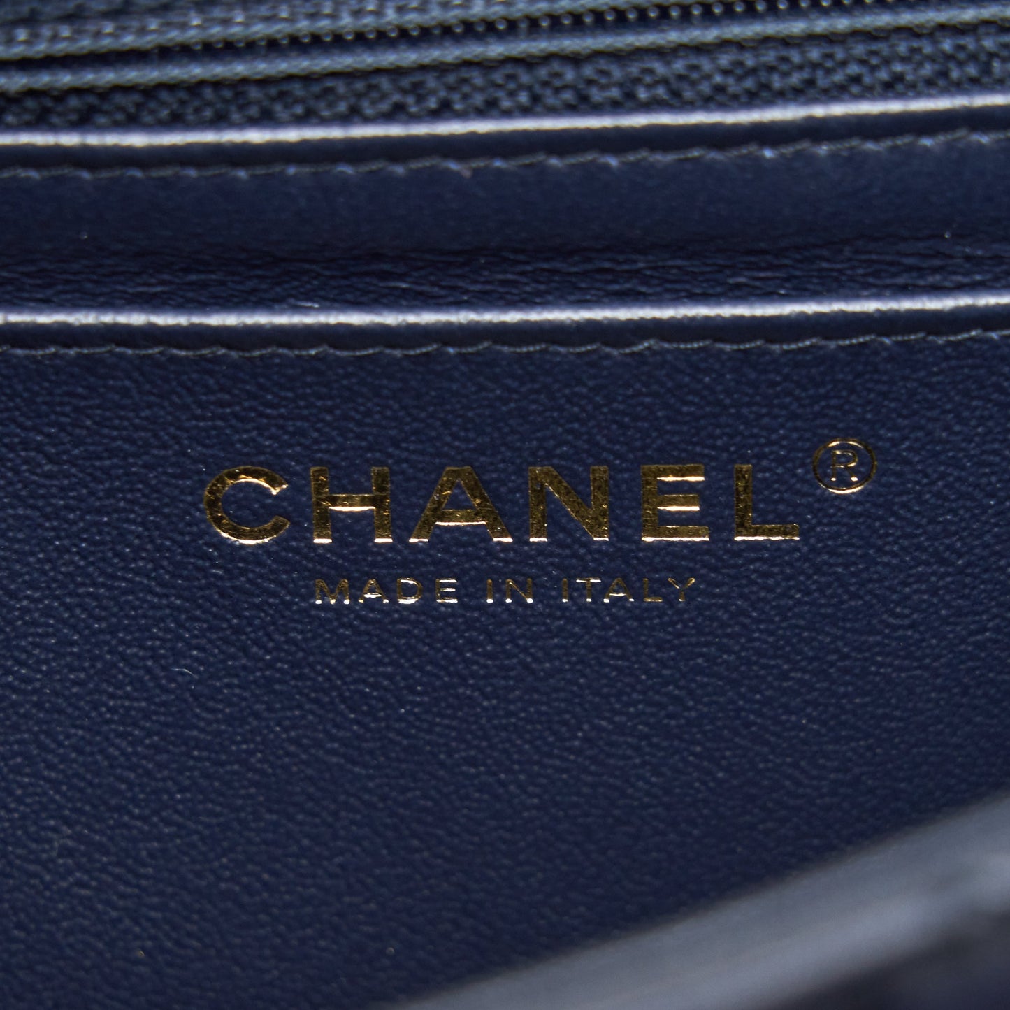 Chanel Mini Rectangular Flap Bag Lambskin Navy L