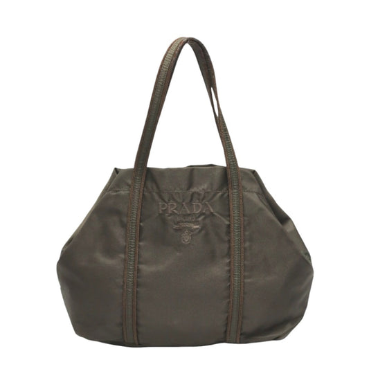 PRADA Handbag Nylon khaki Logo embroidery
