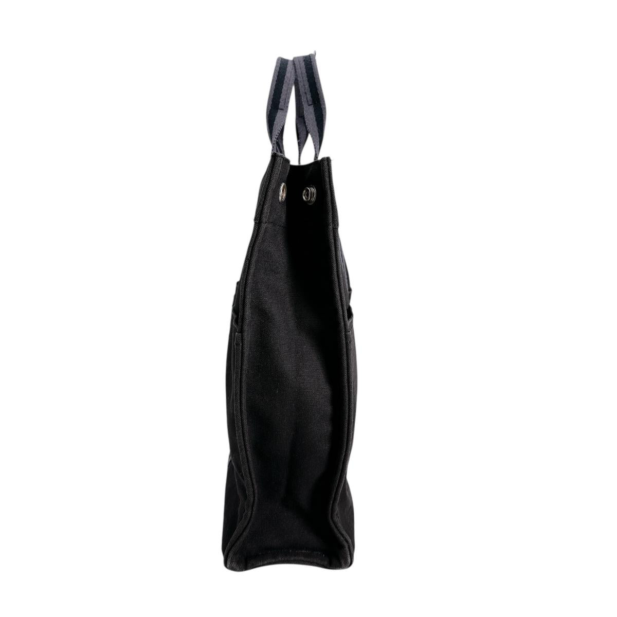HERMES Tote Bag canvas black Business bag Classic popularity Fool ToeMM unisex(Unisex)