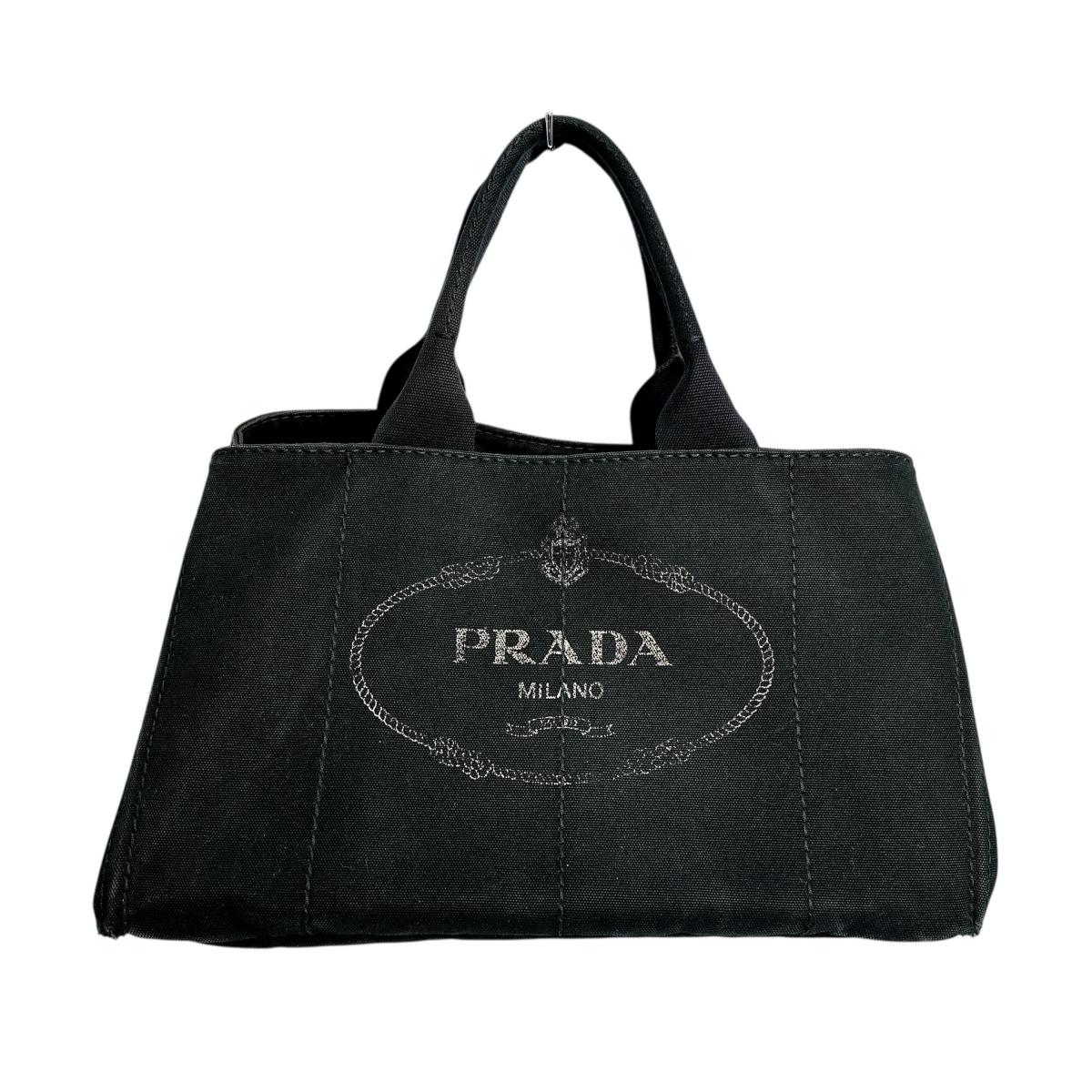 PRADA Tote Bag canvas black L size Kanapa GM Women L