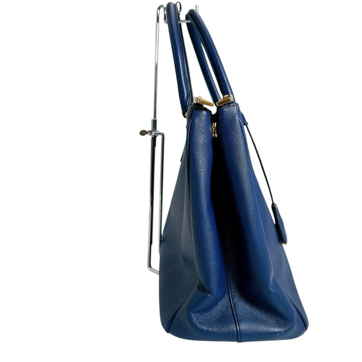 PRADA Handbag leather blue Sapphiano Galleria