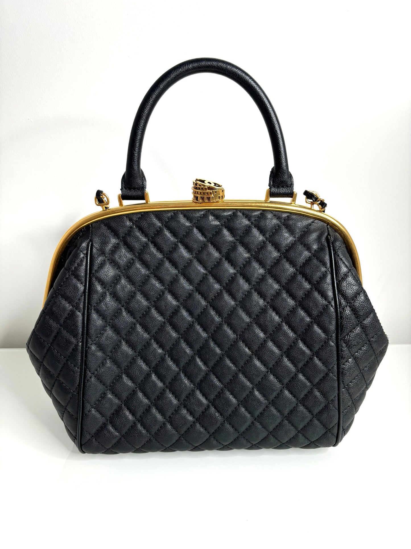 Chanel in Rome Colosseum Lock Bowling Shoulder Bag
