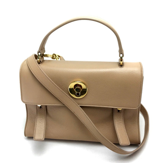 SAINT LAURENT PARIS Handbag 368229 leather beige Muse toe Women