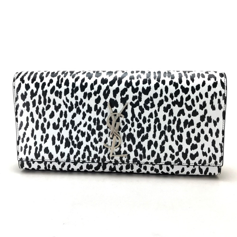 SAINT LAURENT PARIS Clutch bag 326079 Calf leather black Cassandra Leopard Women