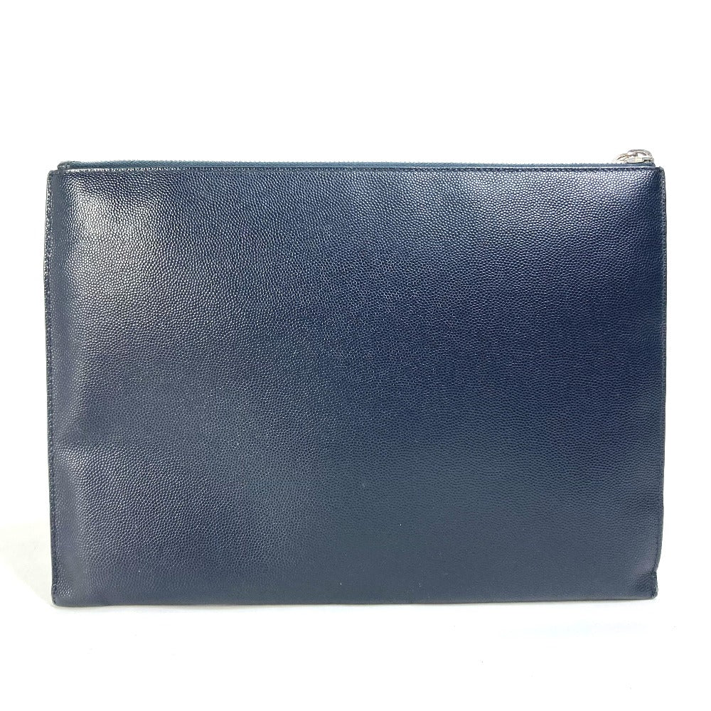 SAINT LAURENT PARIS Clutch bag 397294 leather Dark navy Pouch Classic Saint Laurent Mini Zip Tablet Sleeve mens