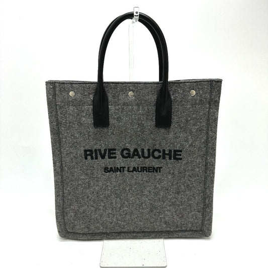 SAINT LAURENT PARIS Tote Bag 632539 Felt / leather gray Shoulder Bag RIVE GAUCHE Women