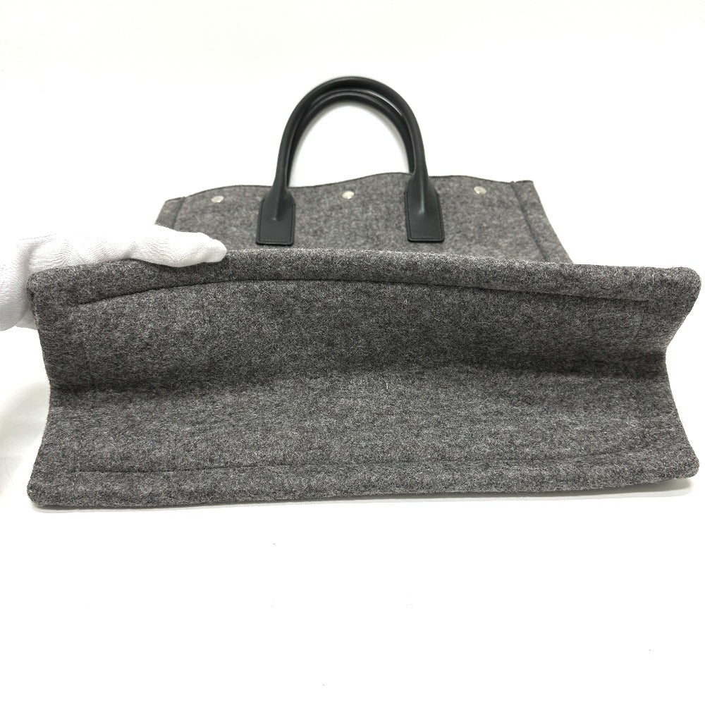 SAINT LAURENT PARIS Tote Bag 632539 Felt / leather gray Shoulder Bag RIVE GAUCHE Women