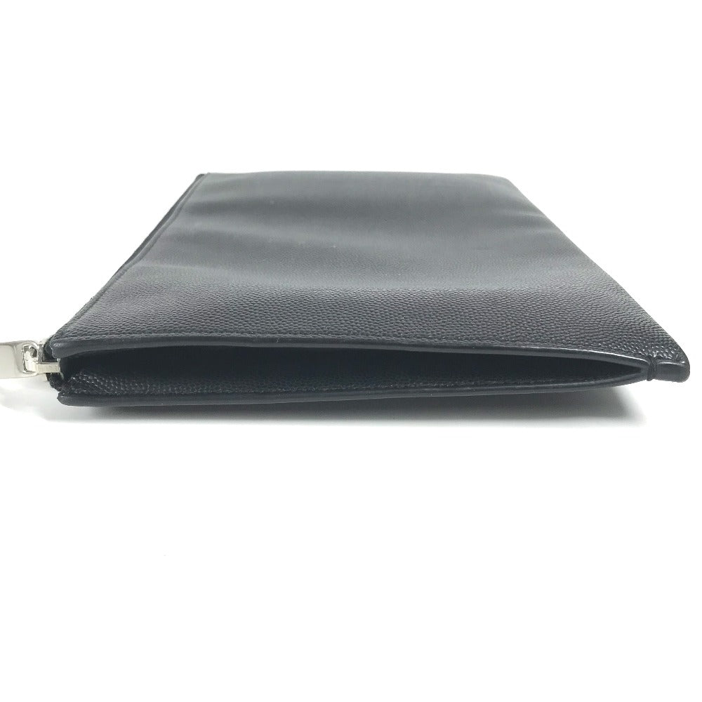 SAINT LAURENT PARIS Clutch bag 375950 leather black pouch bag logo mens