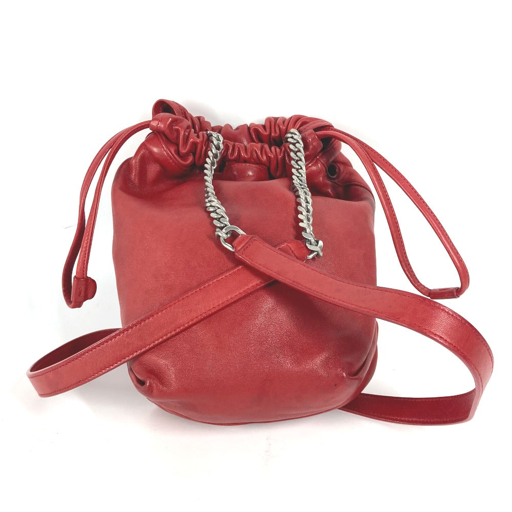 SAINT LAURENT PARIS Shoulder Bag 583328 leather Red With porch Teddy Small Women