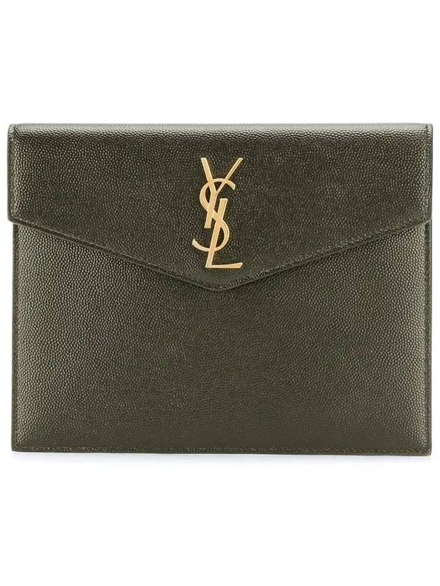 Luxury Saint Laurent Trending 2025 Envelope Uptown Baby Clutch Bag Dark Green