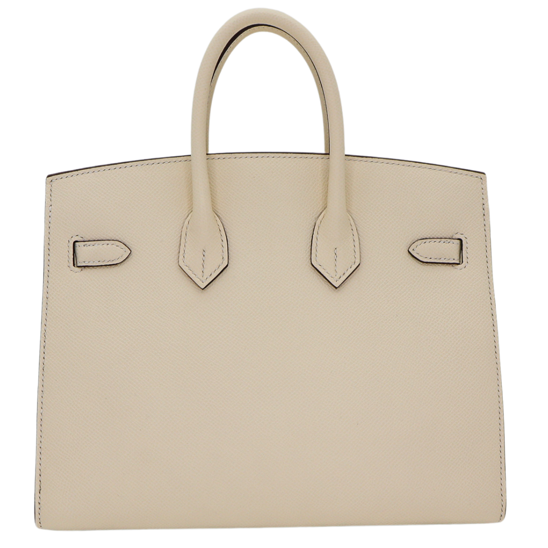 Hermes25cm Birkin Sellier Nata Epsom Leather Gold Hardware