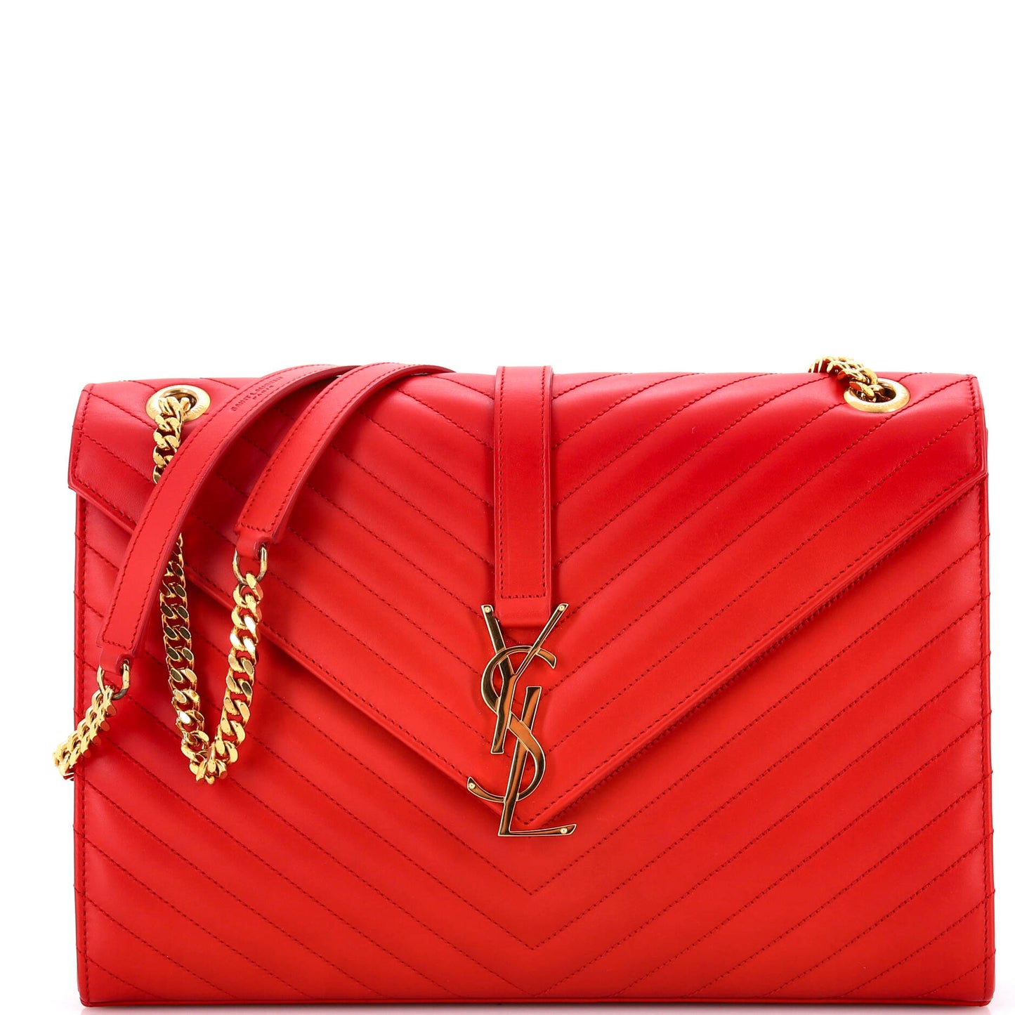 Luxury Saint Laurent Trending 2025 Classic Monogram Envelope Satchel Matelasse Chevron Leather Large