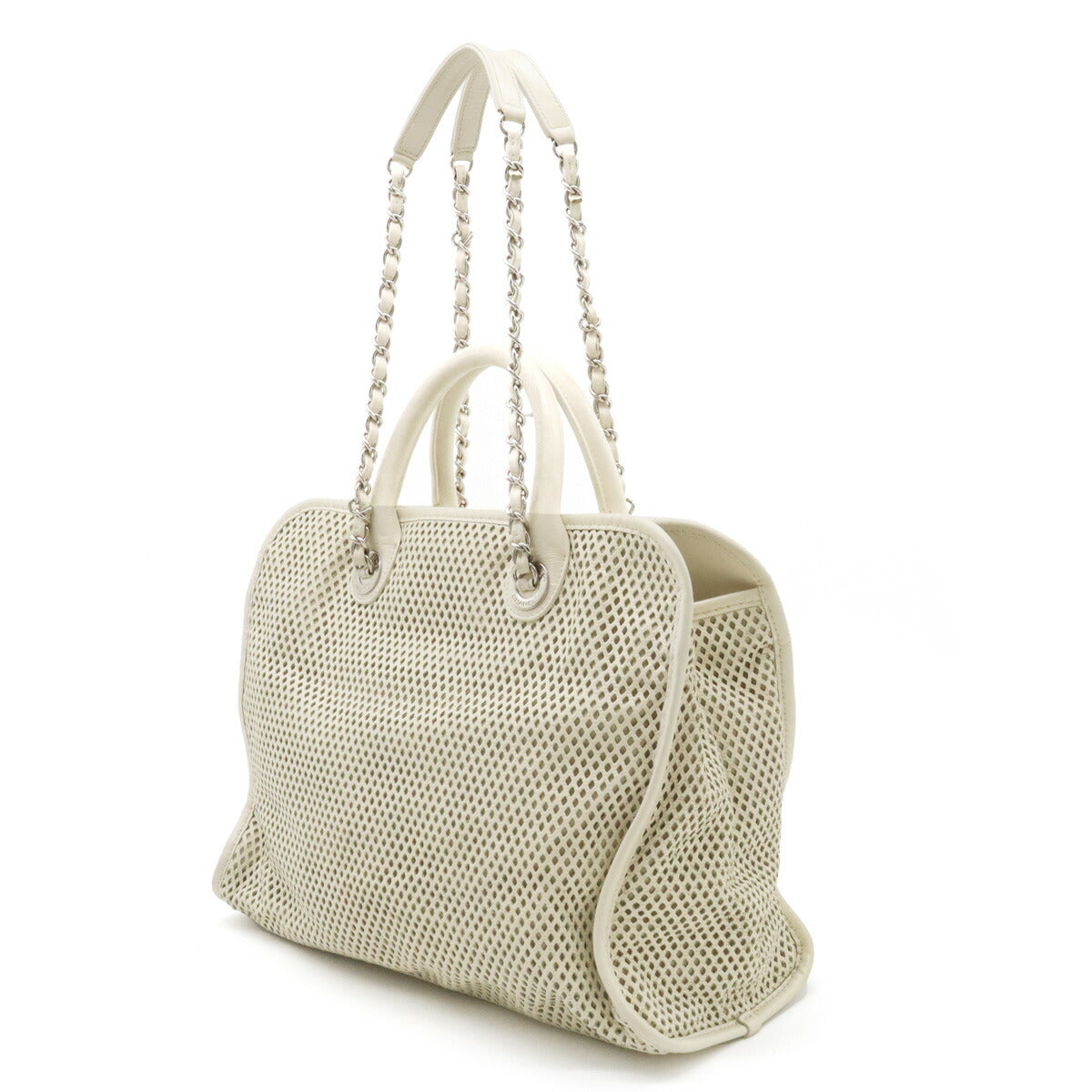 Chanel Leather Coco Mark Punching Mesh 2way Bag Classic Flap
