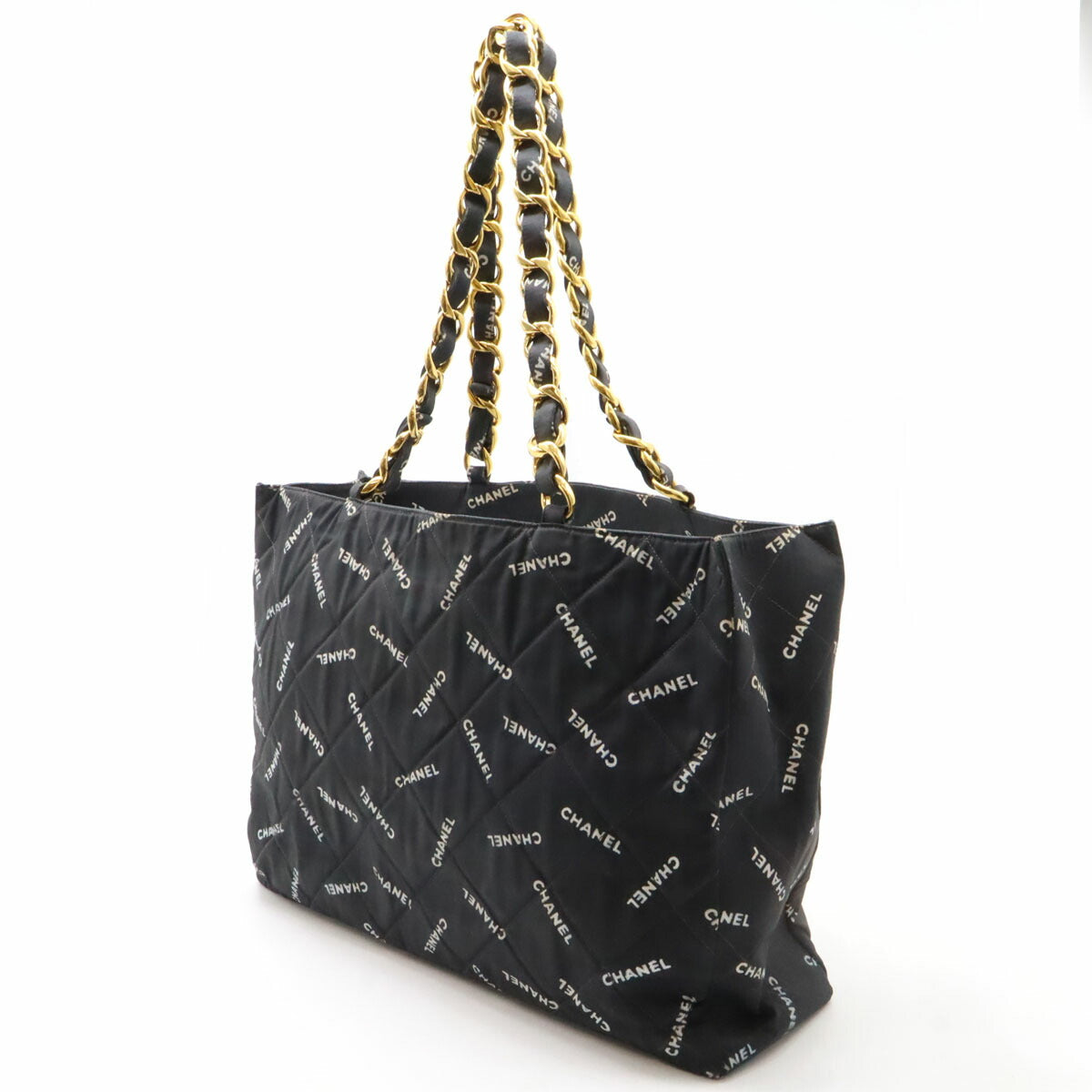 Chanel Coated Canvas Logo Chain Tote Bag Tote Bag Classic Flap