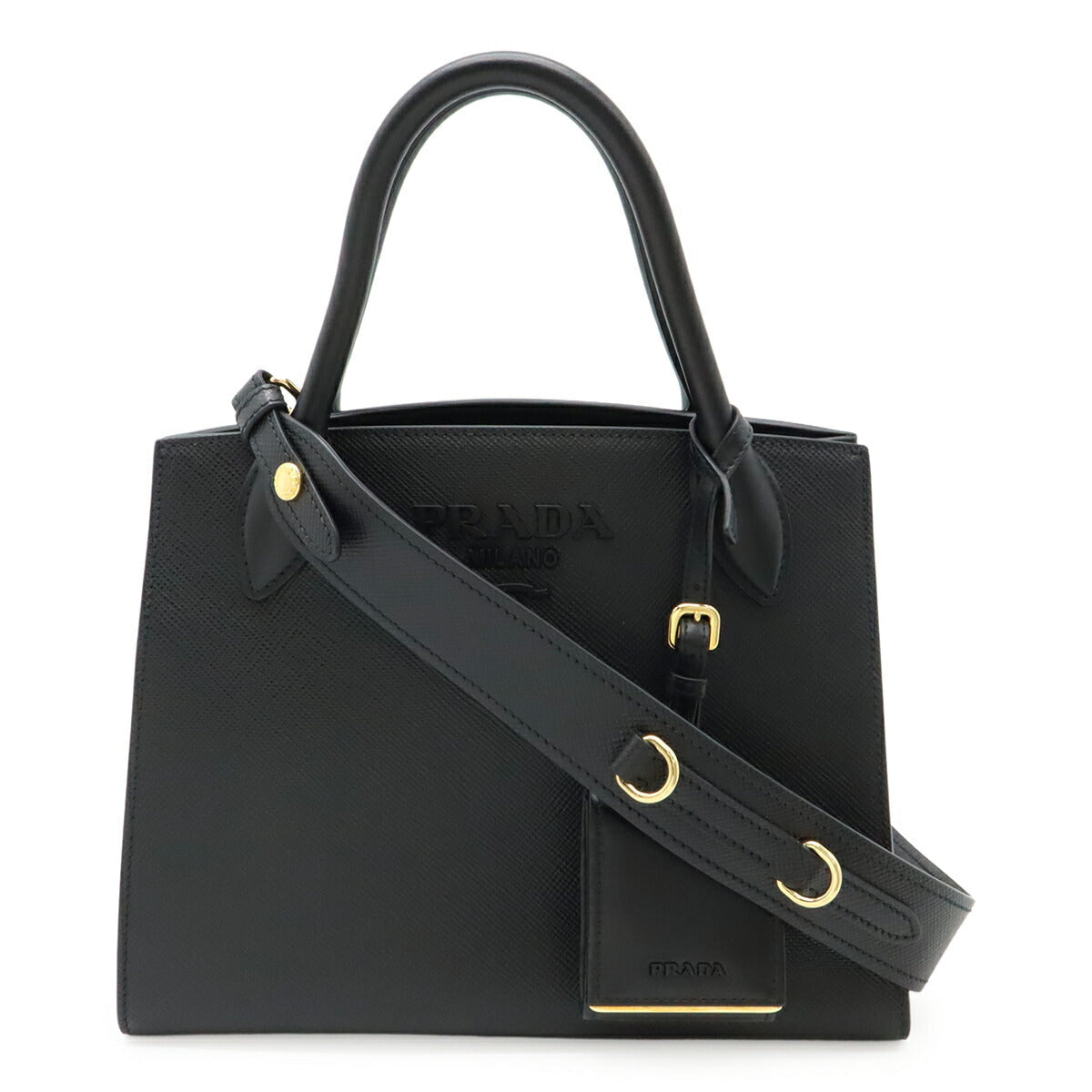 Prada Monochrome Saffiano 2way Bag