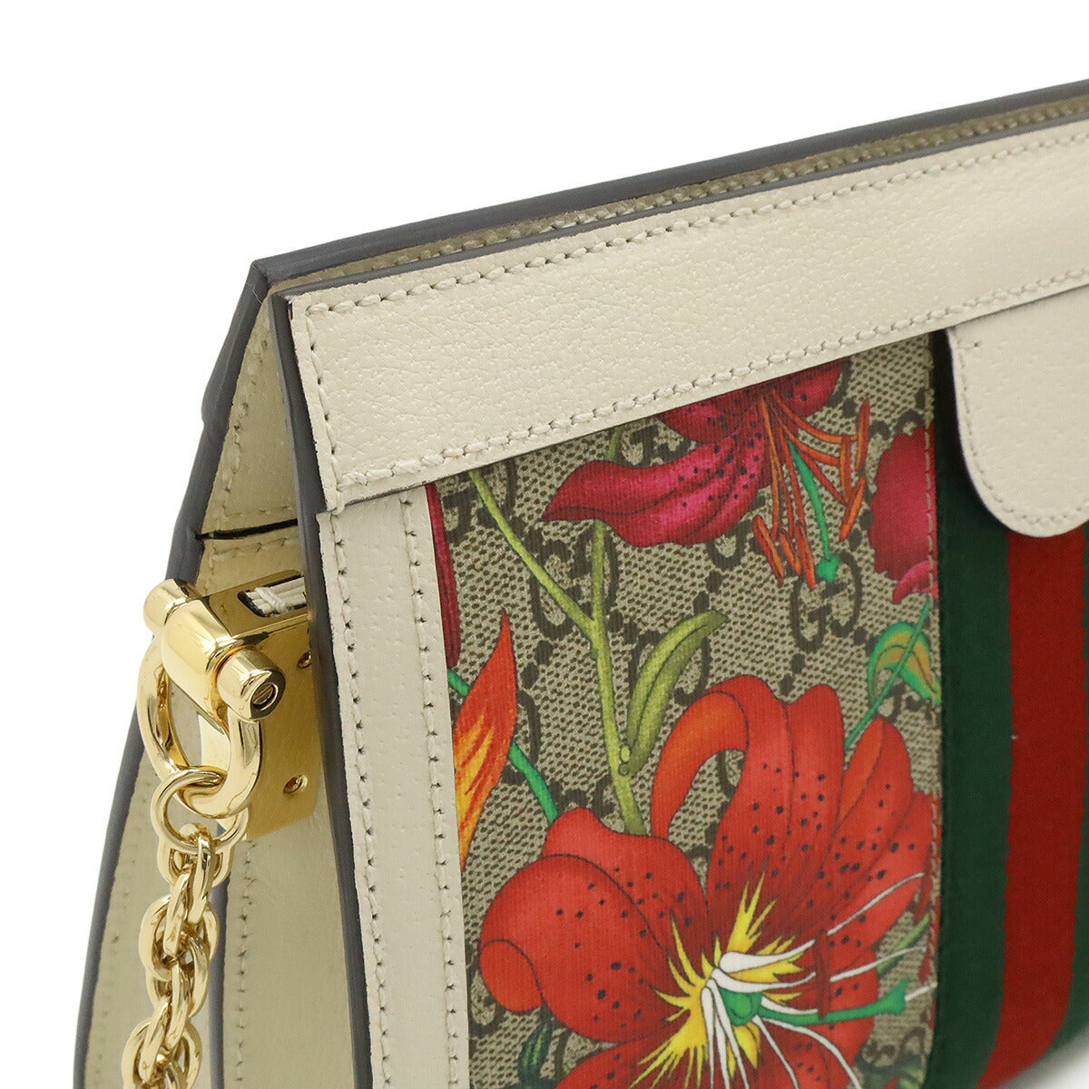 Gucci Ophidia GG Flora PVC Leather Chain Shoulder Bag