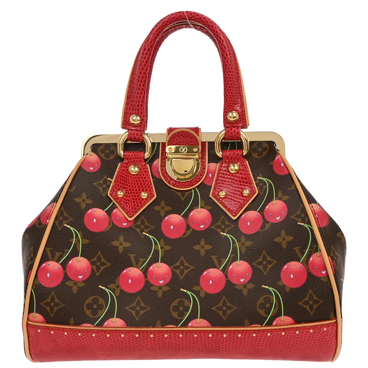 Louis Vuitton * Lizard Monogram Cherry Sac Fermoir MM M95003