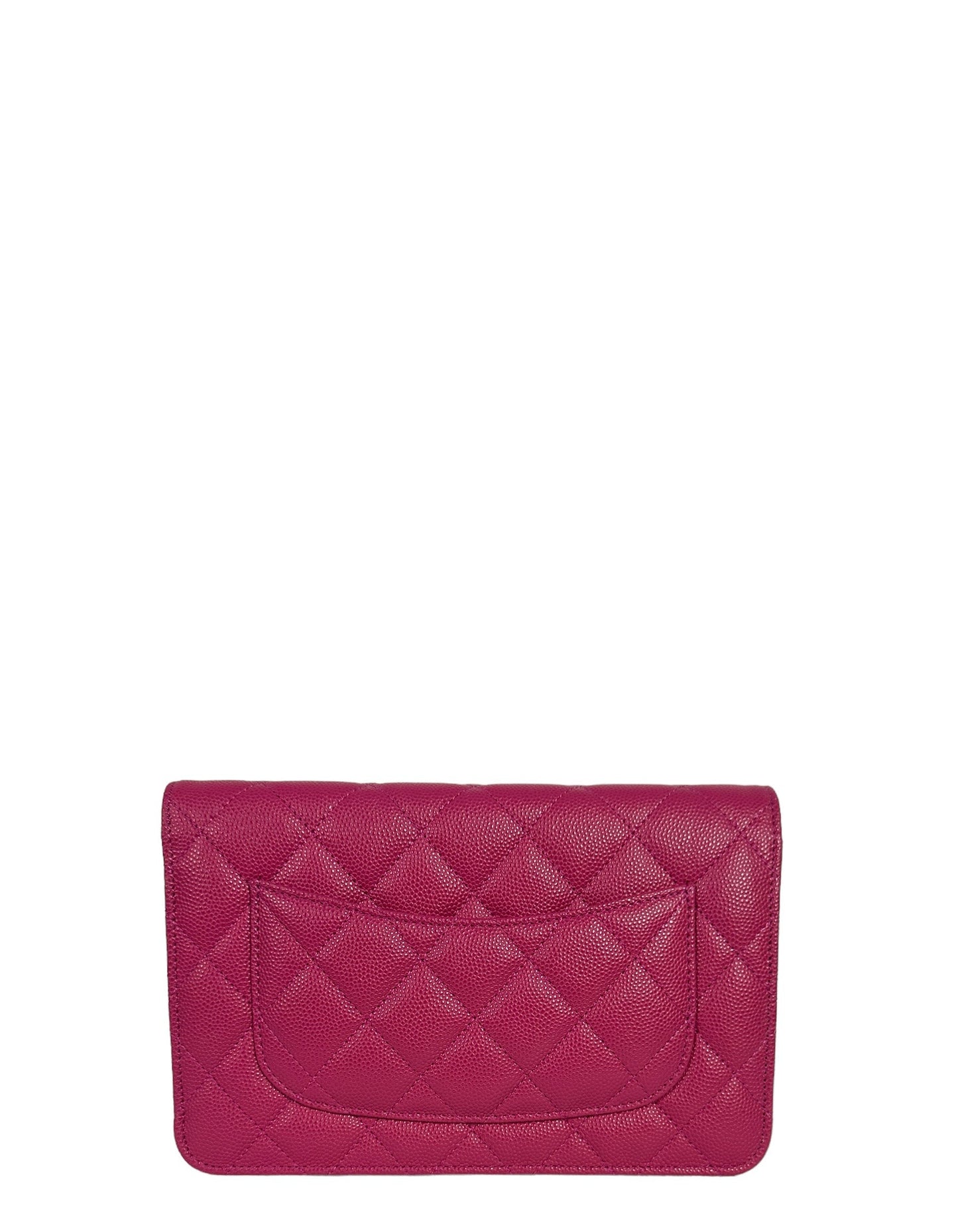 Chanel 2022 Fuchsia Quilted Caviar Leather WOC Crossbody Bag