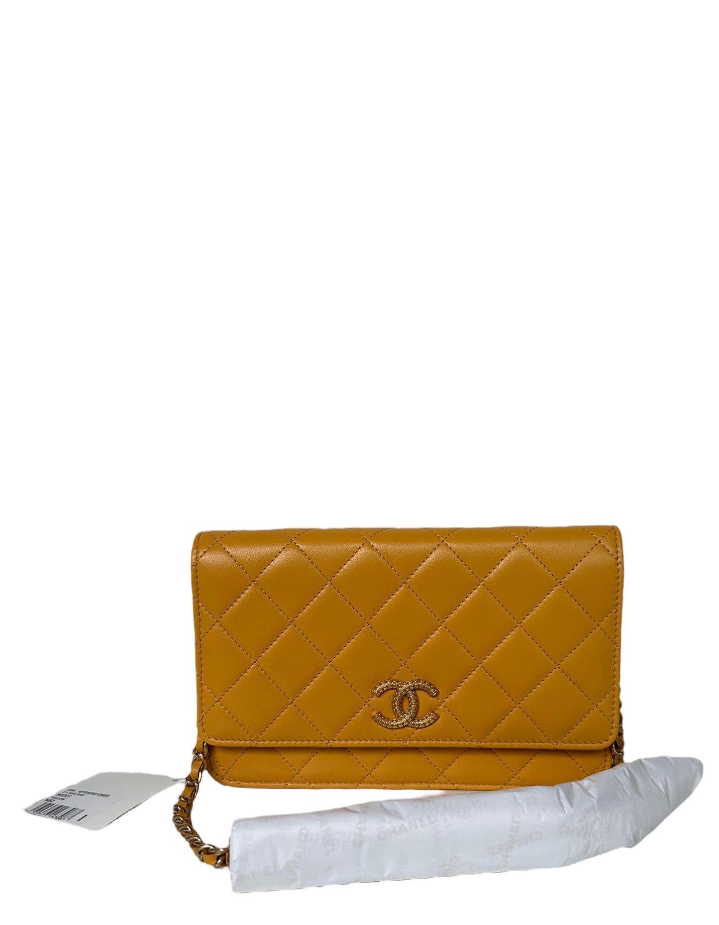 Chanel '23 NEW Yellow Quilted WOC Crossbody