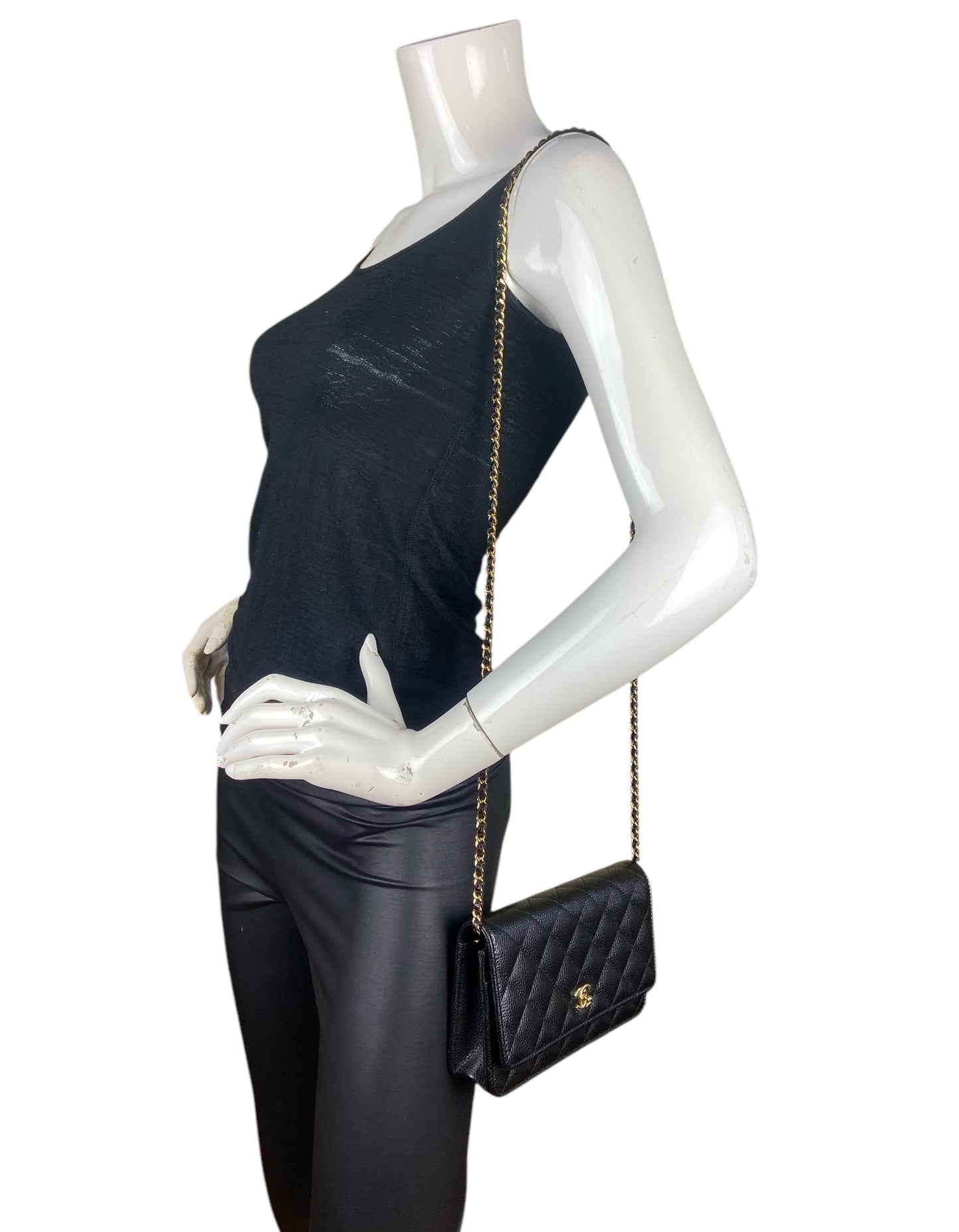 Chanel Black Caviar Leather Twistlock WOC Crossbody