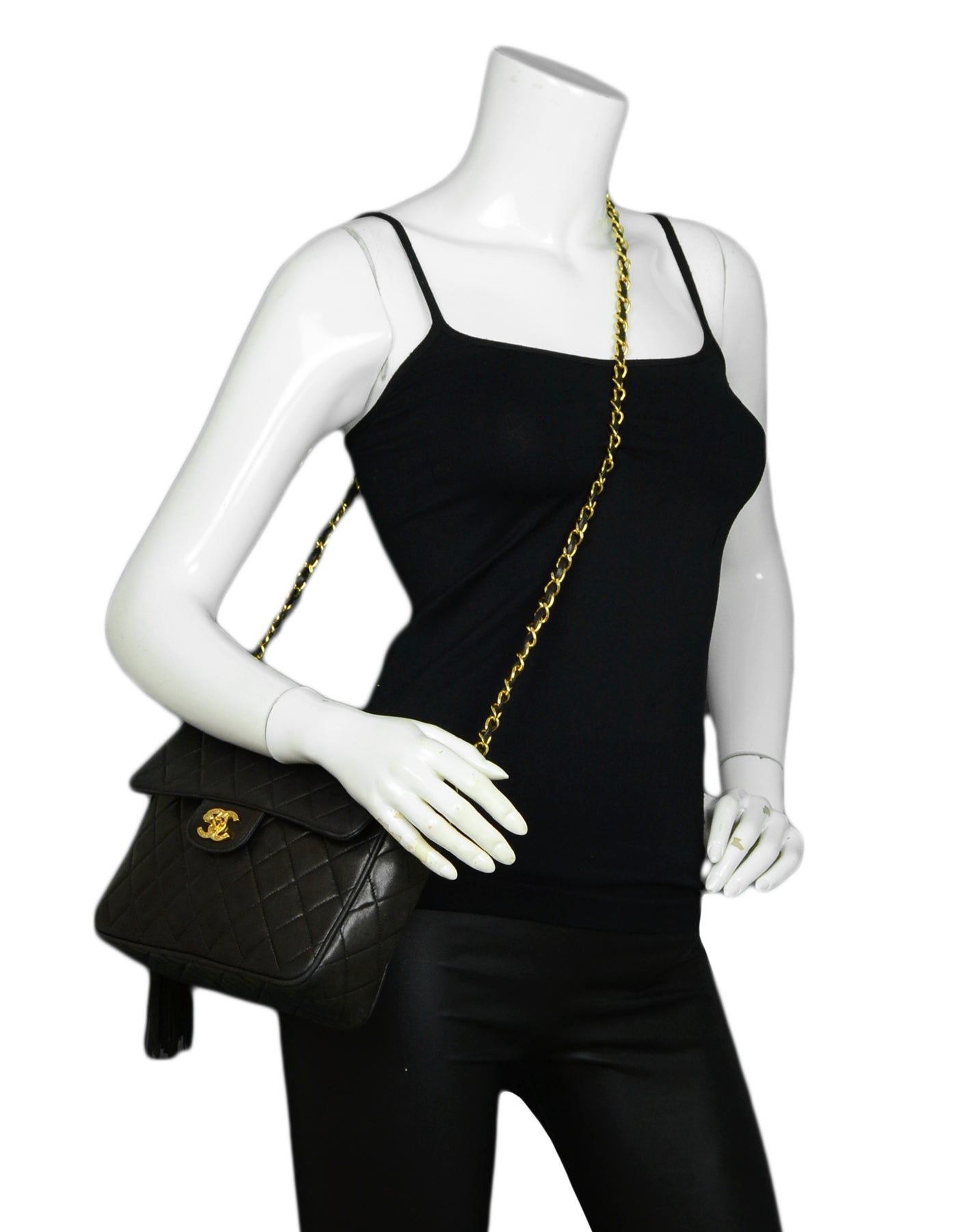 Chanel Black Lambskin Quilted CC Camera Crossbody Bag