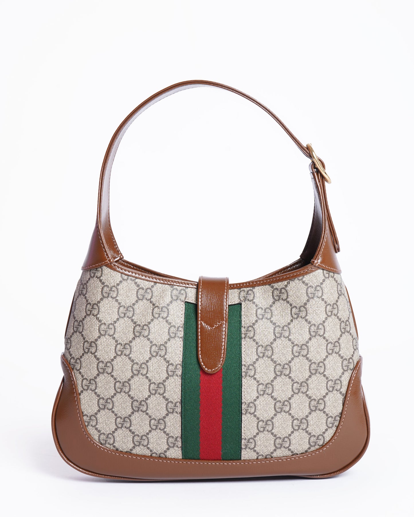 Gucci Lou Monogram Leather Canvas Shoulder Bag