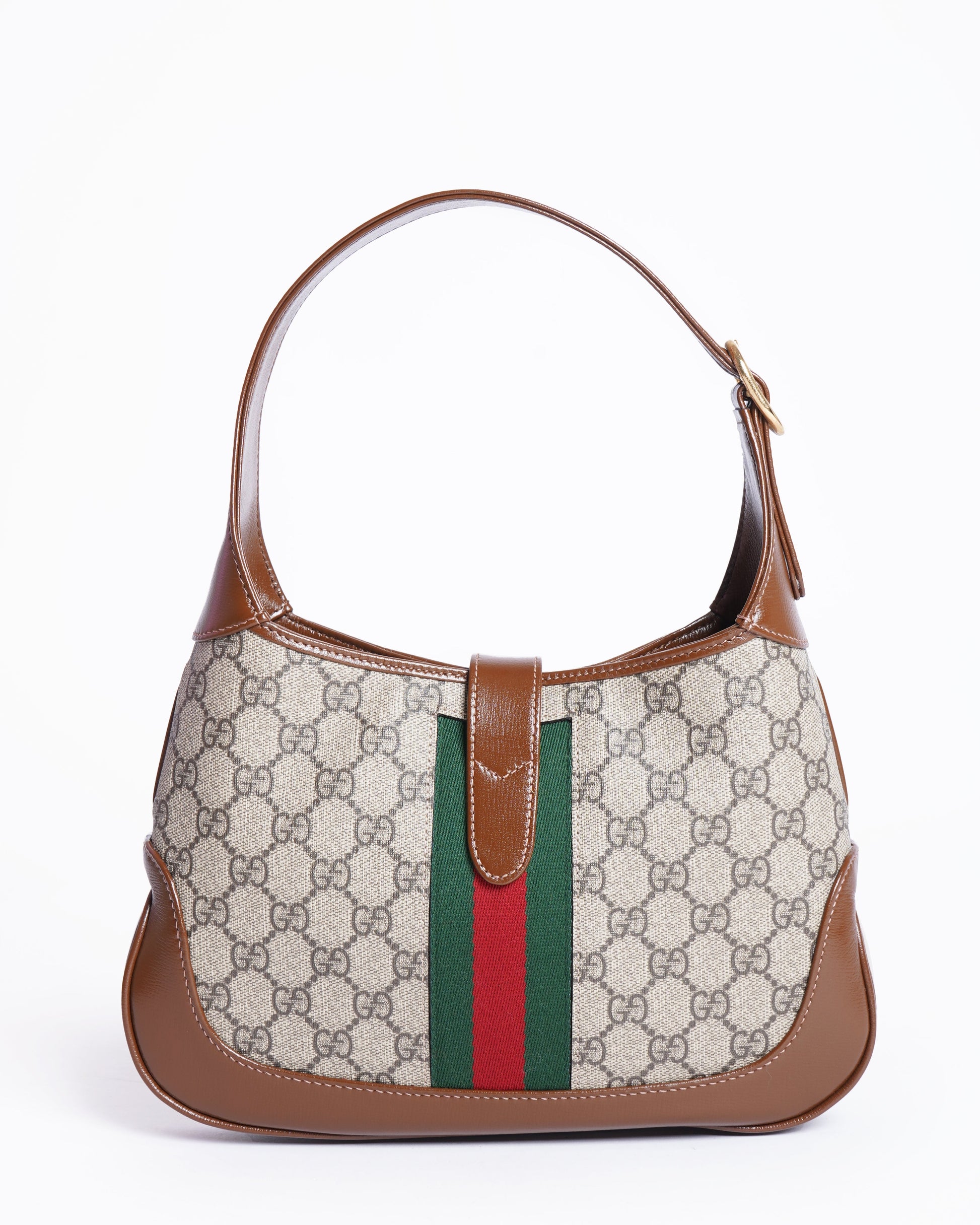 Gucci Lou Monogram Leather Canvas Shoulder Bag