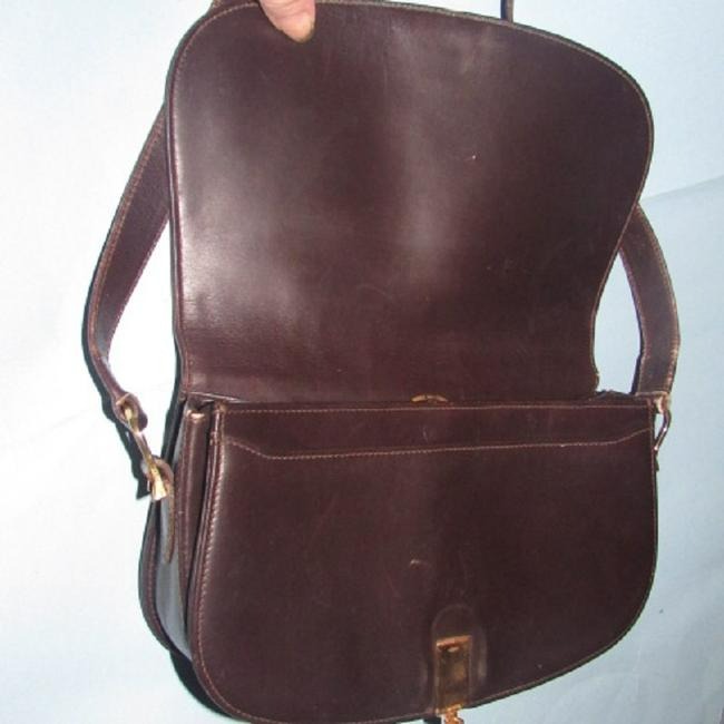 Gucci Envelope Saddle Leather Canvas Shoulder Bag