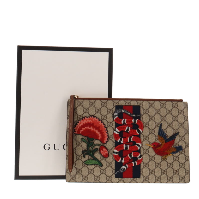 Gucci GG Supreme Leather Clutch Style 2