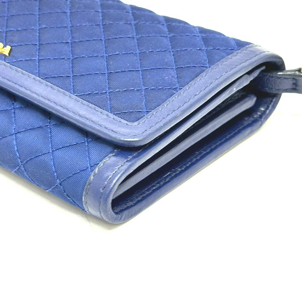 PRADA Shoulder Bag Nylon blue logo quilting