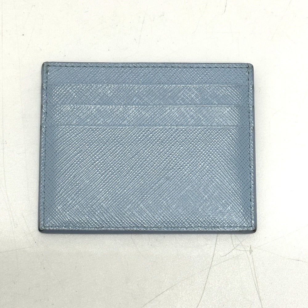 PRADA Card Case 1MC025 Safiano leather Light blue Embossed logo Women