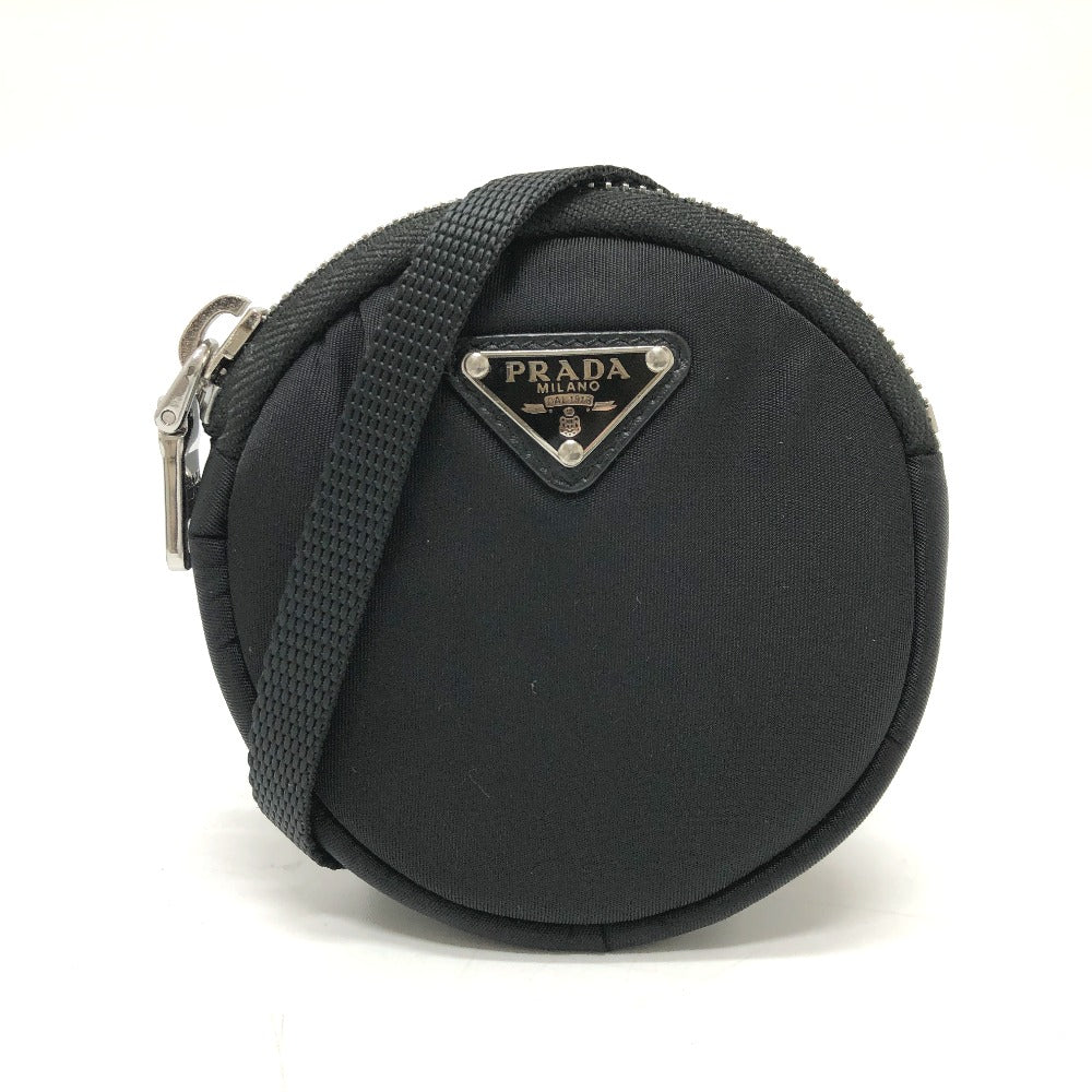 PRADA Shoulder Bag Nylon / leather black Triangle logo Neck pouch unisex(Unisex)