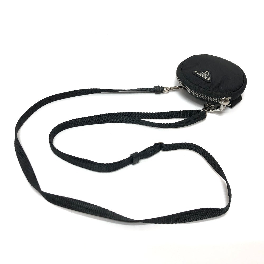 PRADA Shoulder Bag Nylon / leather black Triangle logo Neck pouch unisex(Unisex)