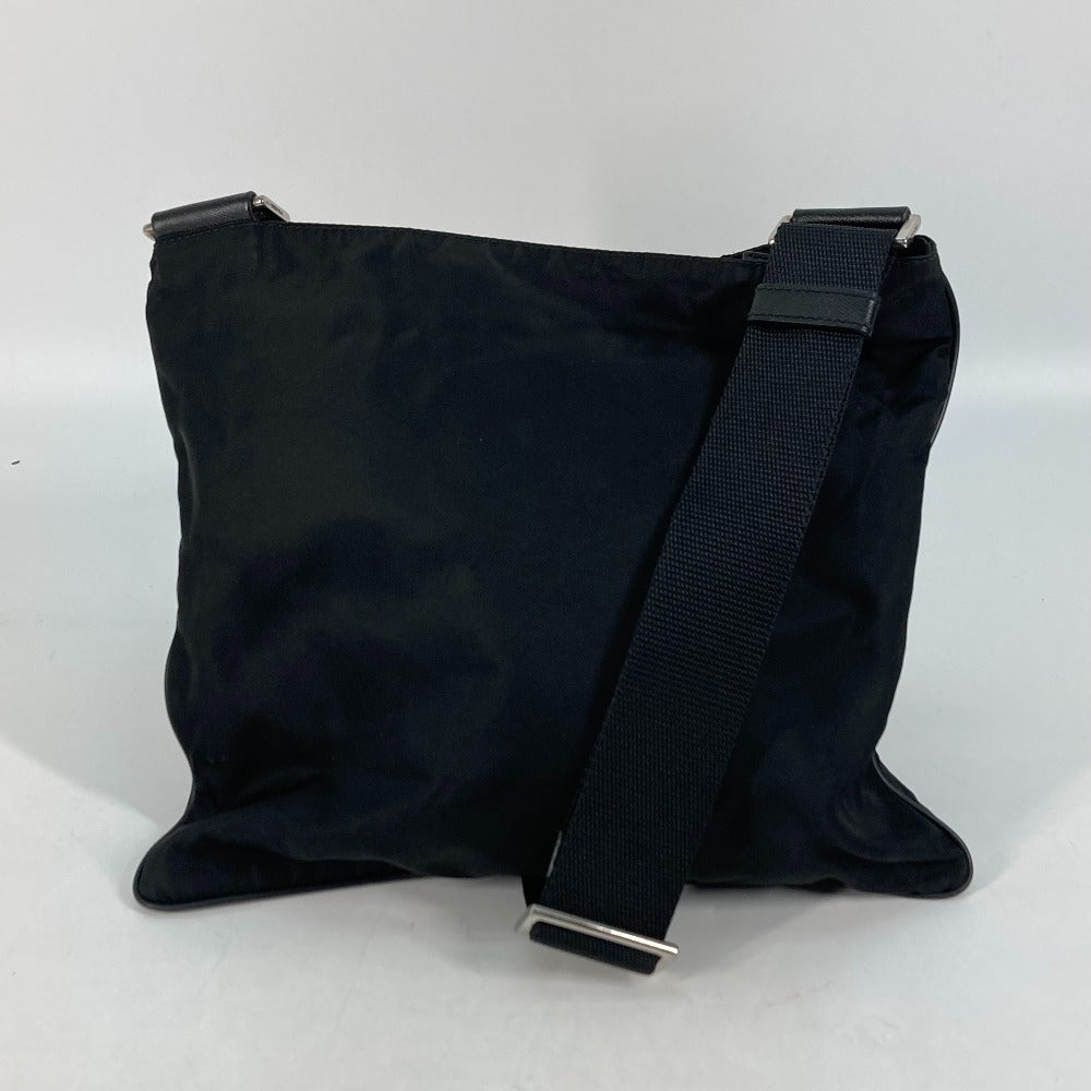 PRADA Shoulder Bag Nylon black Crossbody pochette bag Triangle logo plate Women