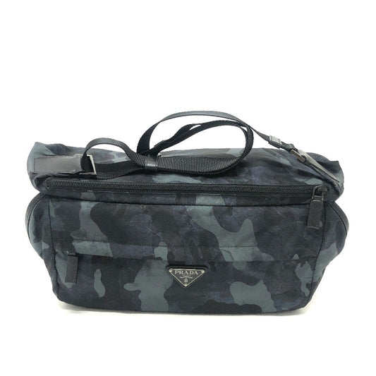 PRADA Sling bag Nylon blue Triangle logo camouflage