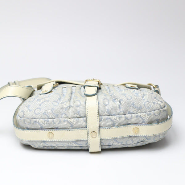 CELINE Shoulder Bag Canvas, Leather light blue Diagonal Women Secondhand