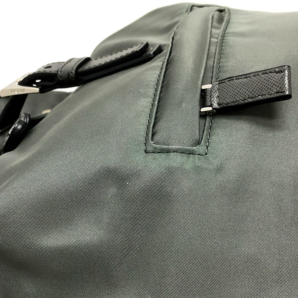 PRADA Backpack leather gray Triangle logo Women