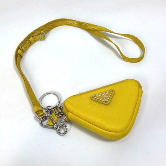 PRADA Pouch Nylon yellow triangular plate Re Nylon Triangle mens