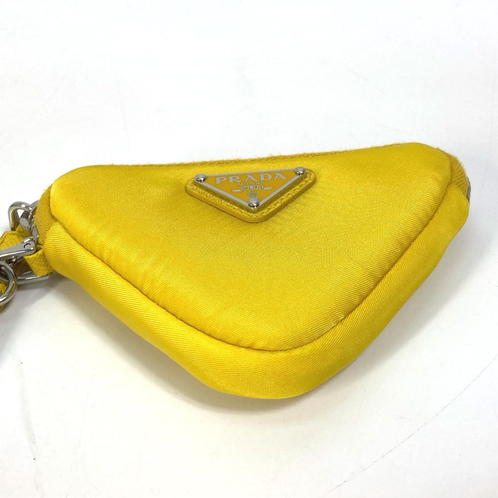 PRADA Pouch Nylon yellow triangular plate Re Nylon Triangle mens