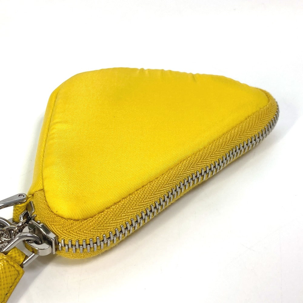 PRADA Pouch Nylon yellow triangular plate Re Nylon Triangle mens