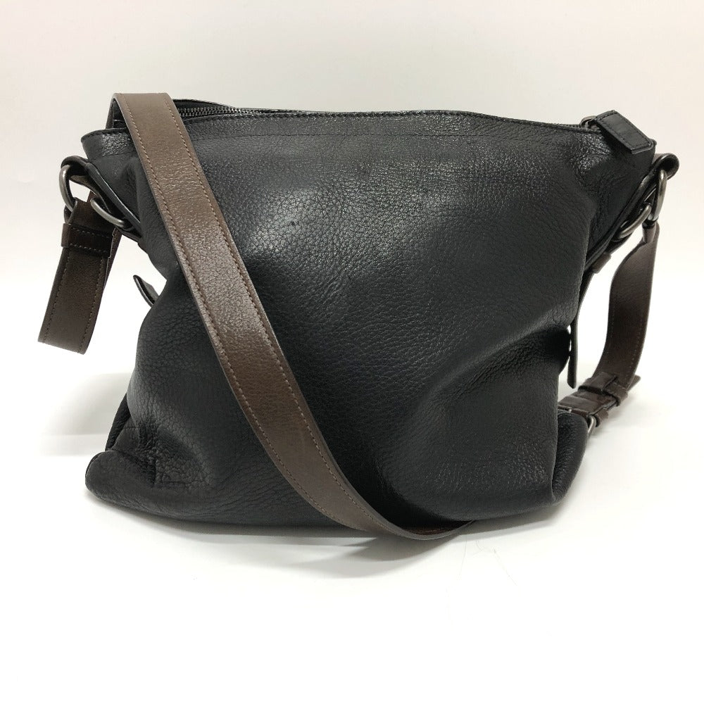 PRADA Shoulder Bag leather black Front pocket Women