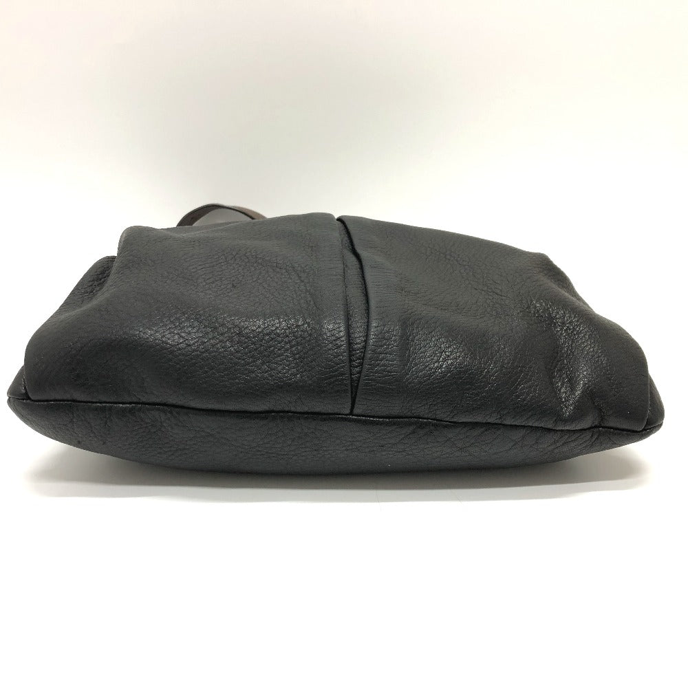 PRADA Shoulder Bag leather black Front pocket Women