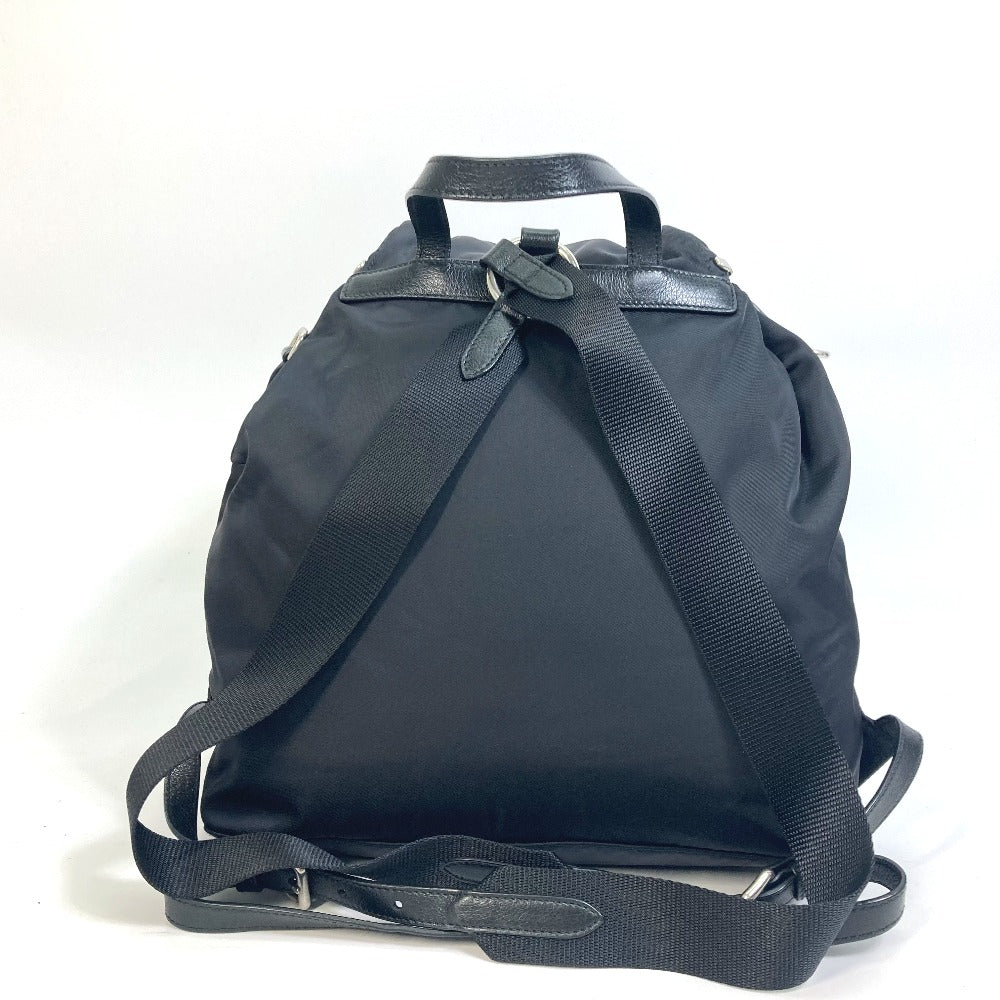 PRADA Backpack Nylon black logo Studs mens
